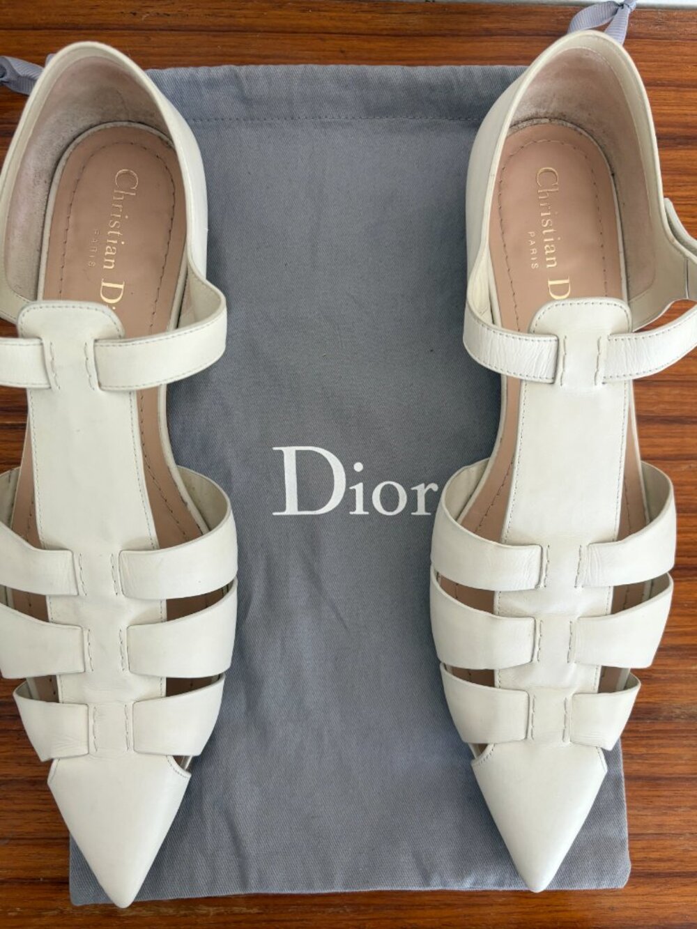 Christian Dior Sauvage Cut-Out Pointed-Toe Flats.